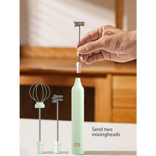 Mousseur à Lait - INOTEC - Modèle INOTEC - 3 Vitesses - USB Rechargeable - Vert 1