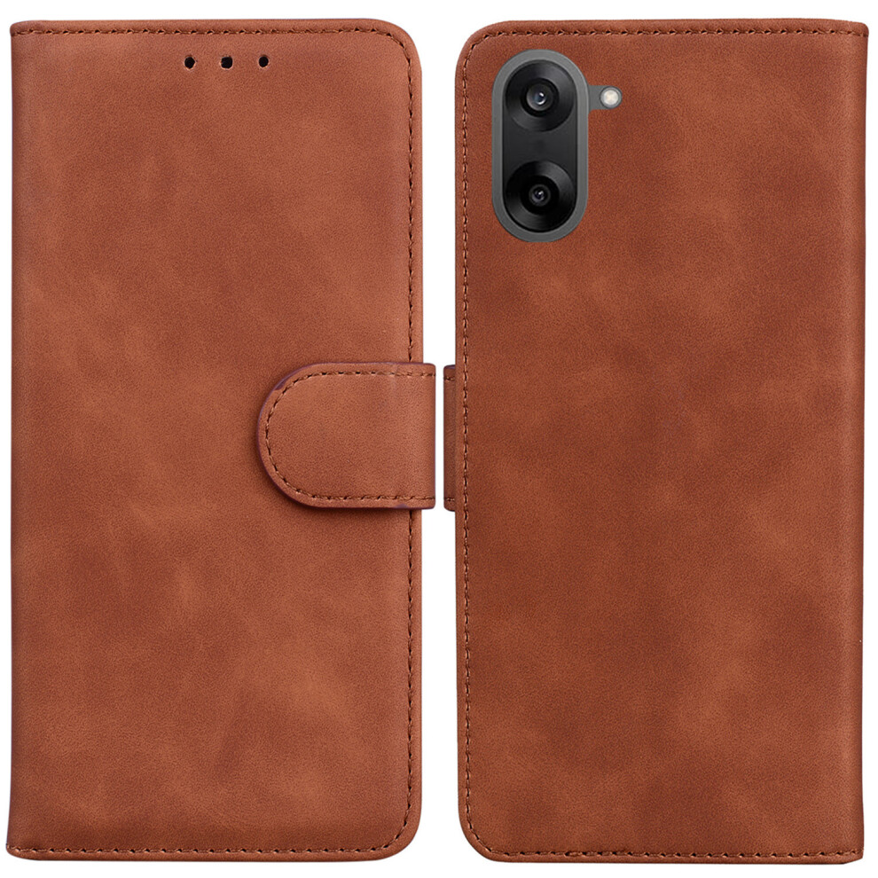 (Brown) For Oneplus Nord Ce5 5G / Ace 5 Racing 5G Case Solid Color Leather Wallet Phone Cover Brown 6914290734047