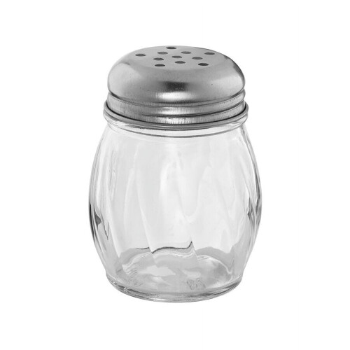 Glass cheese shaker swirl design 6 oz