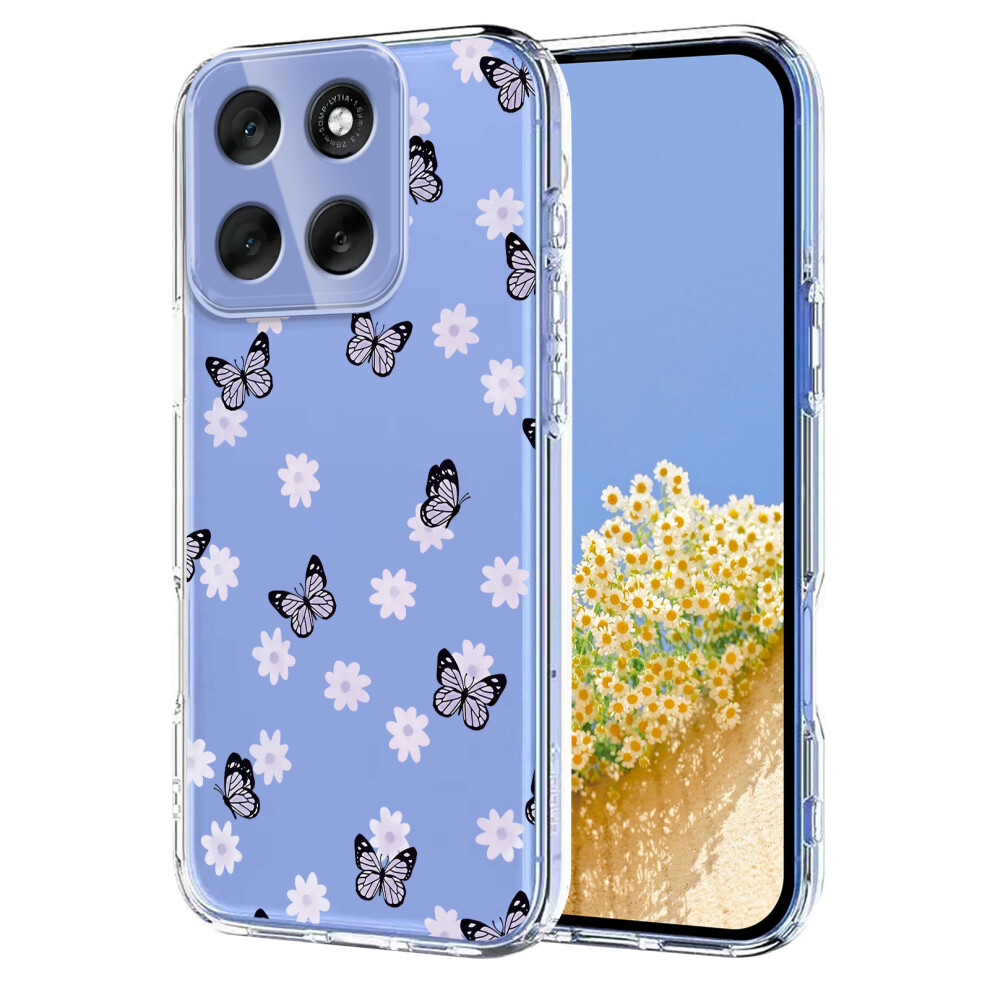 (Butterflies) For Motorola Moto G56 5G Case Butterfly Floral Pattern Printing Tpu Phone Back Cover 6914294876057