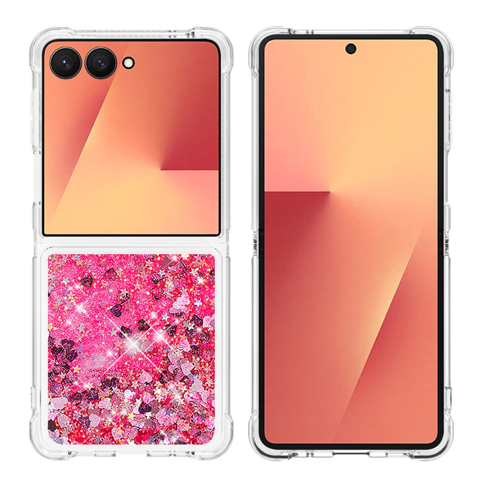 ( / Hearts) For Samsung Galaxy Z Flip7 5G Tpu Case Glitter Quicksand Shockproof Phone Back Cover Pink 6914297163932