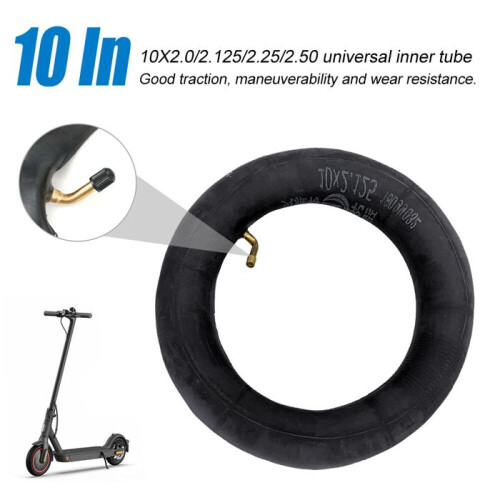 2 Câmaras de Ar 10 x 2,125 (10 polegadas), Dupla Espessura, Válvula Angular, para Scooter Elétrica 1