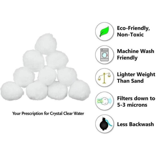 ZISONIX Pool Filter Balls - White - 1000g - Filtration: Sand filter - Material: Polyethylene 2
