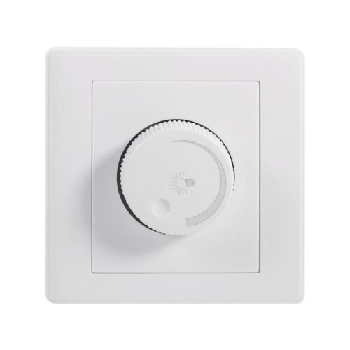 Interruttore dimmer - Sicuro e resistente - Bianco - 100W max - Installazione interna - Rotativo 1