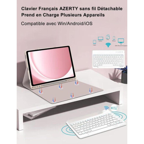 Teclado sem fio - 040PARTS - Samsung Galaxy Tab S10 Plus - Ouro Rosa - Bluetooth 5.0 - 12,4 polegadas 1