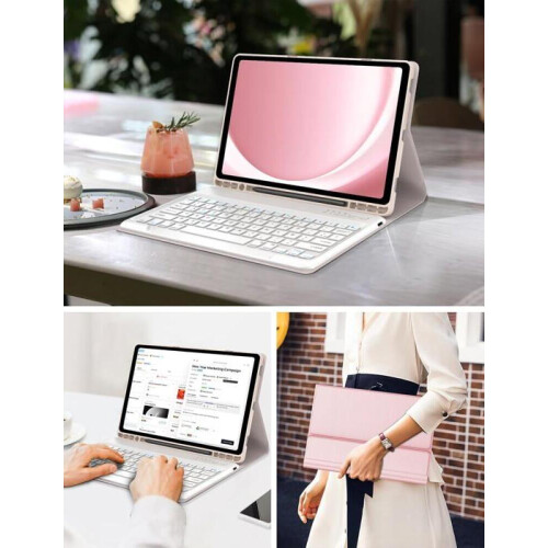 Teclado sem fio - 040PARTS - Samsung Galaxy Tab S10 Plus - Ouro Rosa - Bluetooth 5.0 - 12,4 polegadas 2