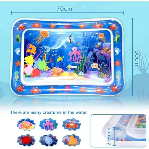 Φουσκωτό χαλάκι παιχνιδιού Tummy Time Water Mat με αισθητηριακά παιχνίδια για μω 1