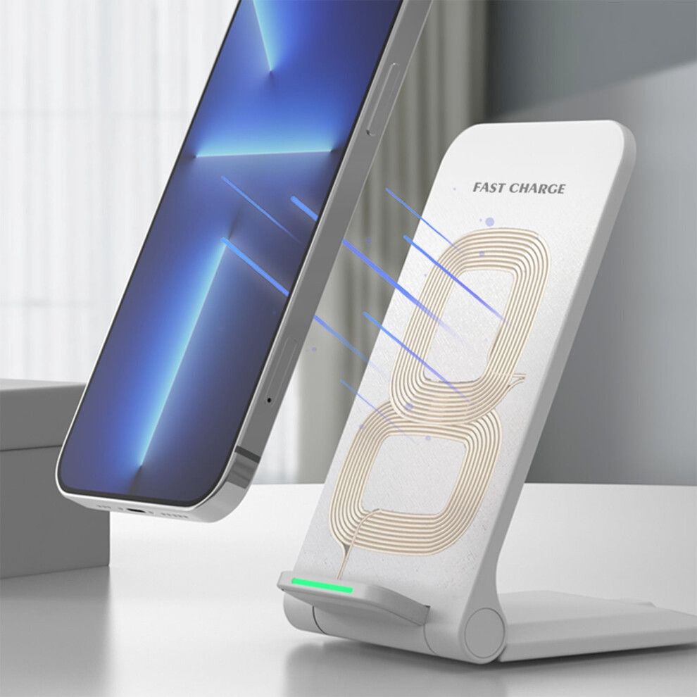 Wireless Charging Stand 15W Dual Coil Foldable Black/White 908436374712