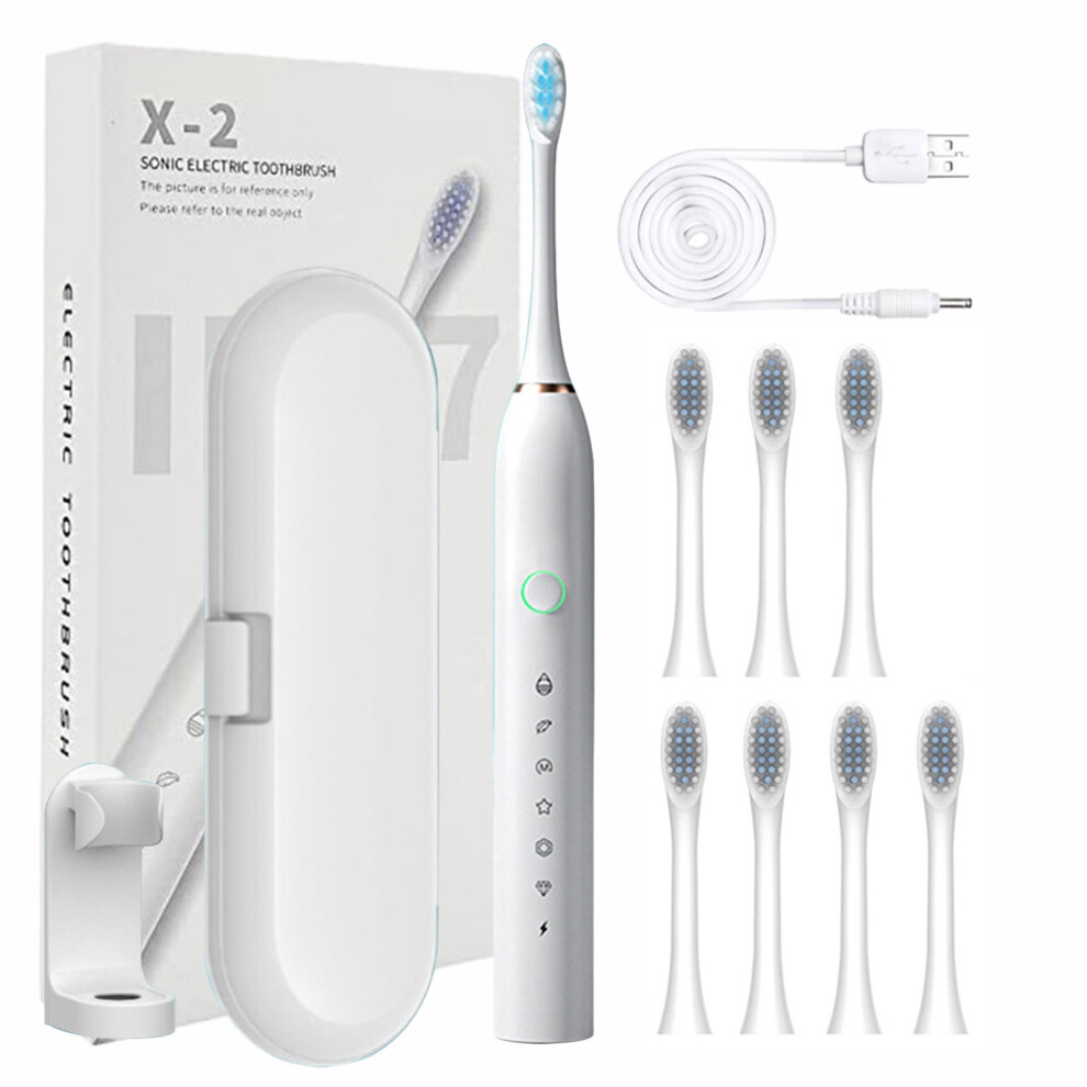 Electric Toothbrush with 8 Brush Heads, 6 Gears, Travel