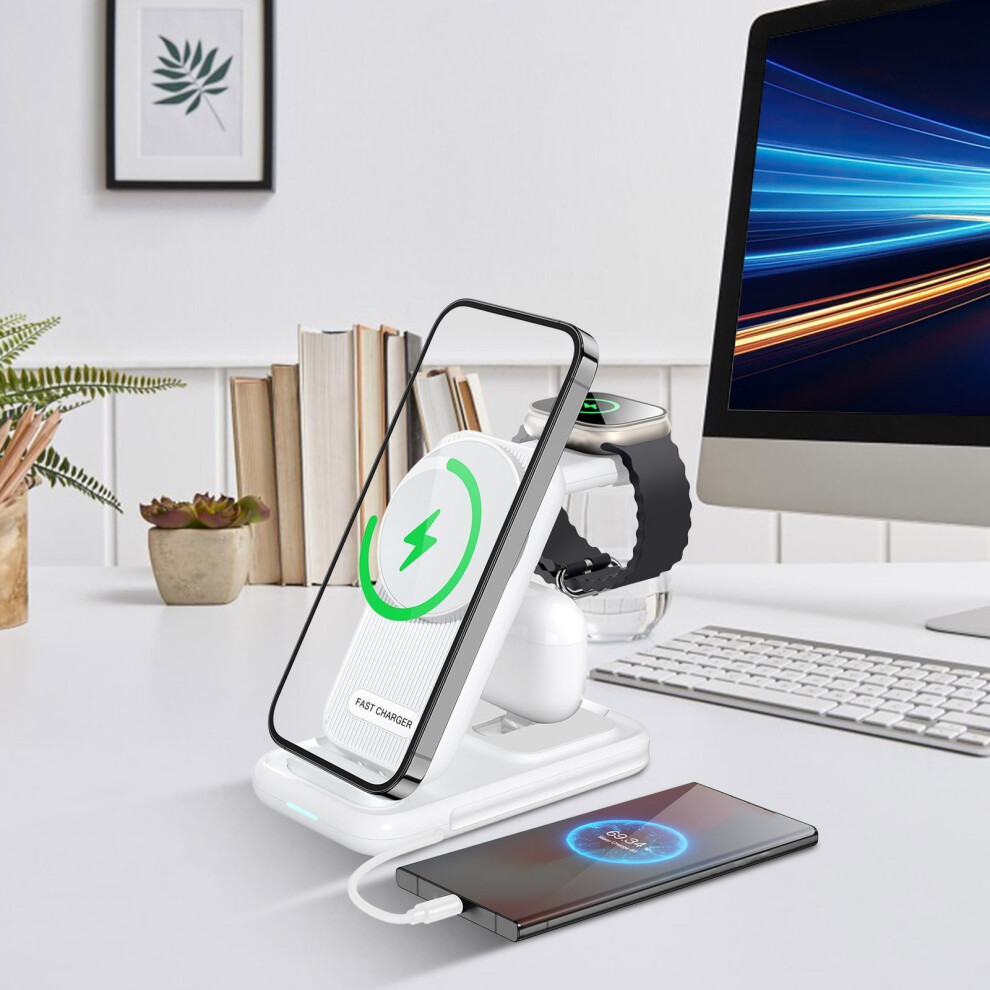 Txmfgh Wireless Charger 15W Three-In-One Magnetic Black 908436374033