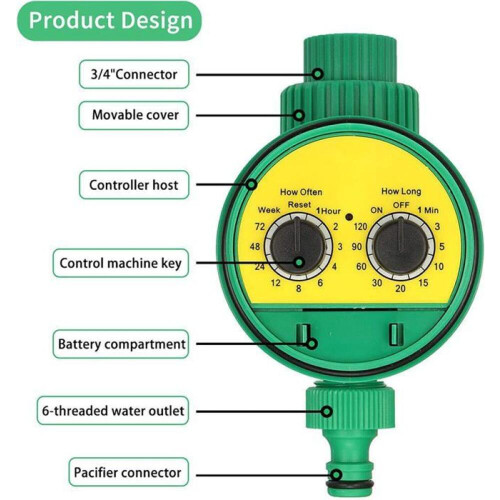 Irrigation Timer, Automatic Garden Watering, Waterproof LED Display Irrigation Controller 1