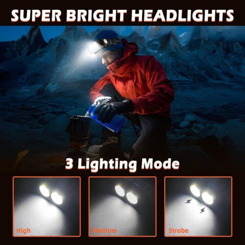 Προβολέας - KCVV - 2000 Lumens - Επαναφορτιζόμενη με USB - IPX5 Αδιάβροχη - 3 λειτουργίε 2