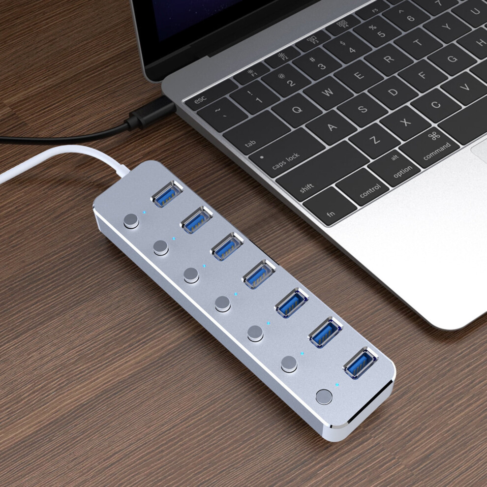Usb 3.0 Hub 7-Port Aluminum Alloy For Data Transfer And 908436399432