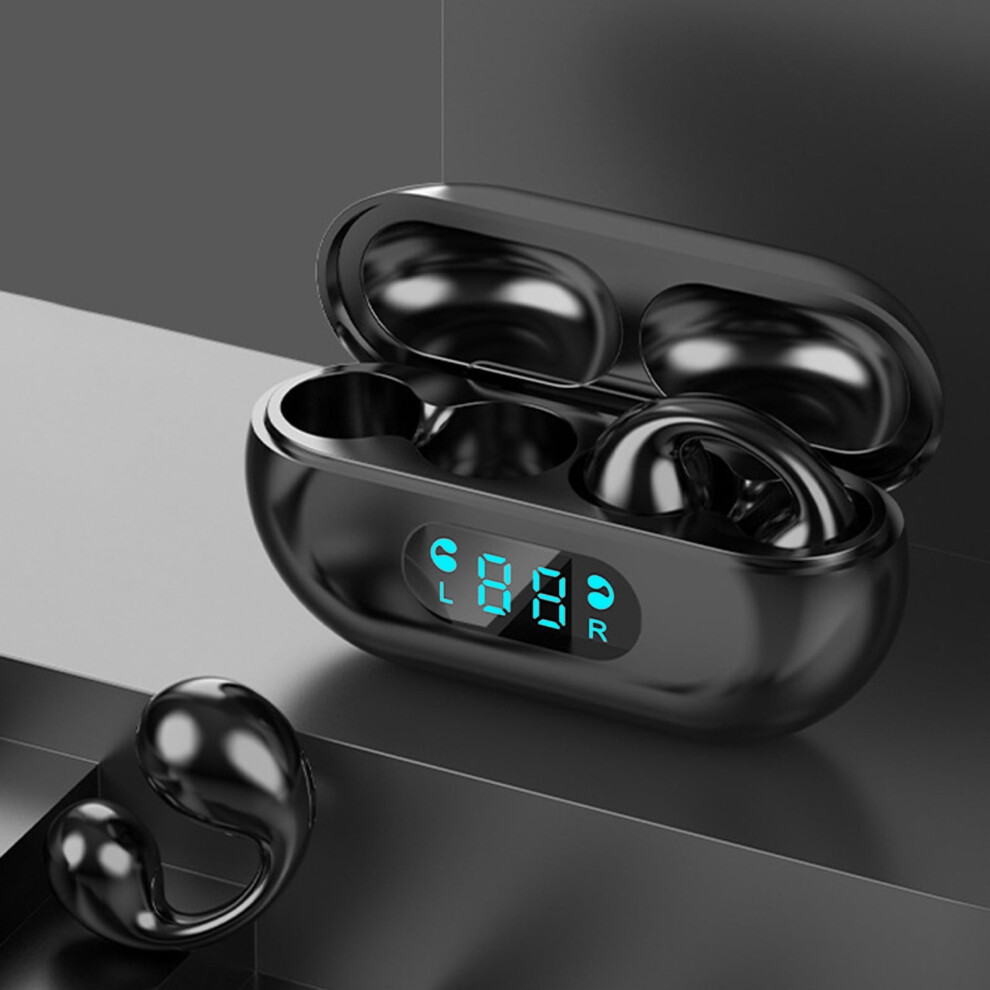 Txmfgh Wireless Earbuds Bluetooth 5.3 Open Ear 10H Black 908436376211