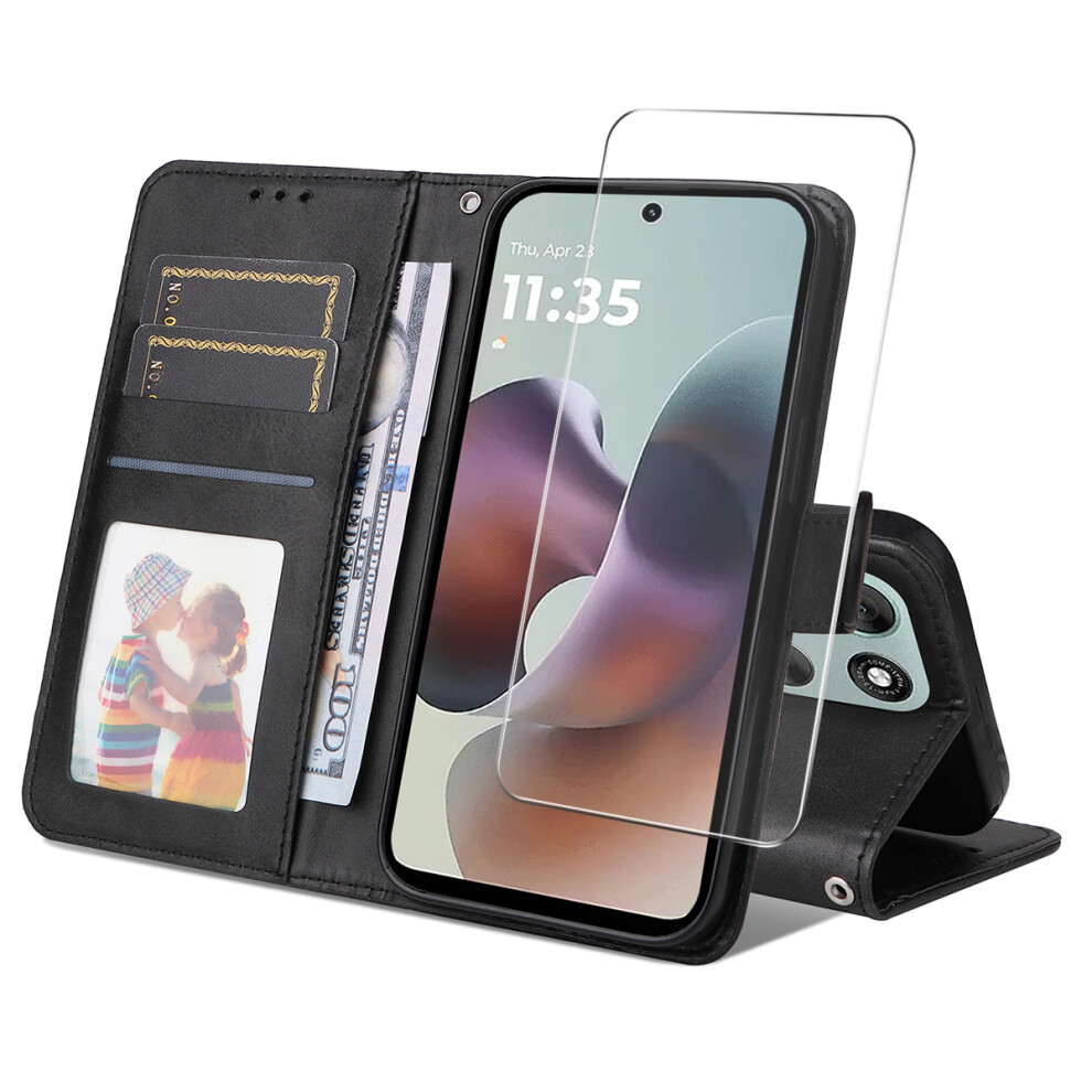 (Black) Enkay Hat Prince For Motorola Moto G66j 5G / Motorola Moto G66y 5G / Motorola Moto G56 5G Pu Leather Wallet Case Phone Stand Cov Black 6914297763095