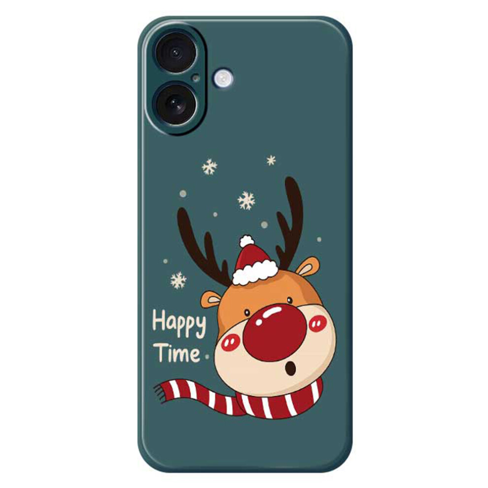 (Green) For Iphone 17 Case Deer Head Pattern Printing Straight Edge Tpu Phone Back Cover Green 6914295527422