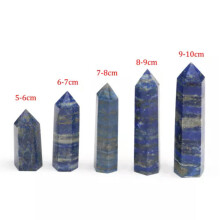 RSAMD Obélisque en quartz lapis-lazuli naturel, pointe de cristal de guérison, baguette de pierre, pierre de roche, reiki - 90-100 mm