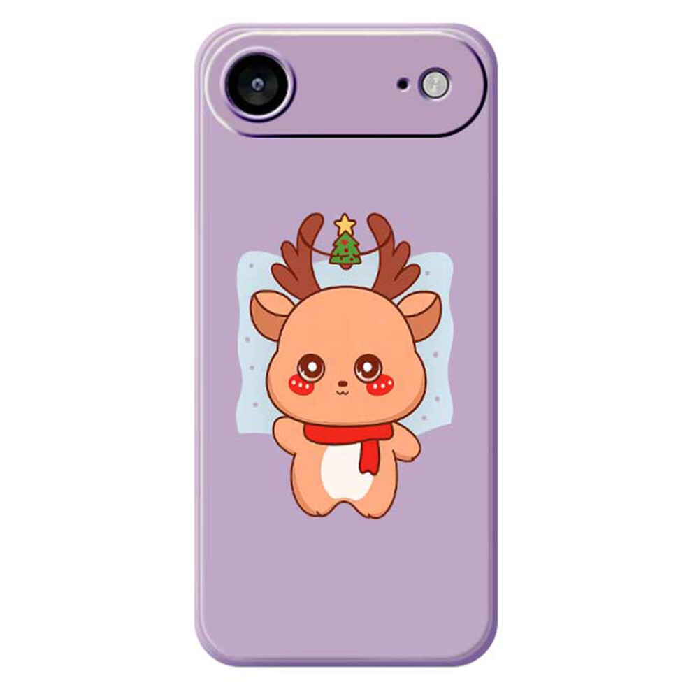 (Purple) For Iphone Air Case Cartoon Deer Pattern Printing Straight Edge Tpu Phone Back Cover Purple 6914299922377