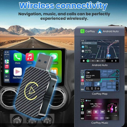 Ασύρματος προσαρμογέας CarPlay & Android Auto, Ασύρματος προσαρμογέας CarPlay 2 σε 1, Ενσ 2