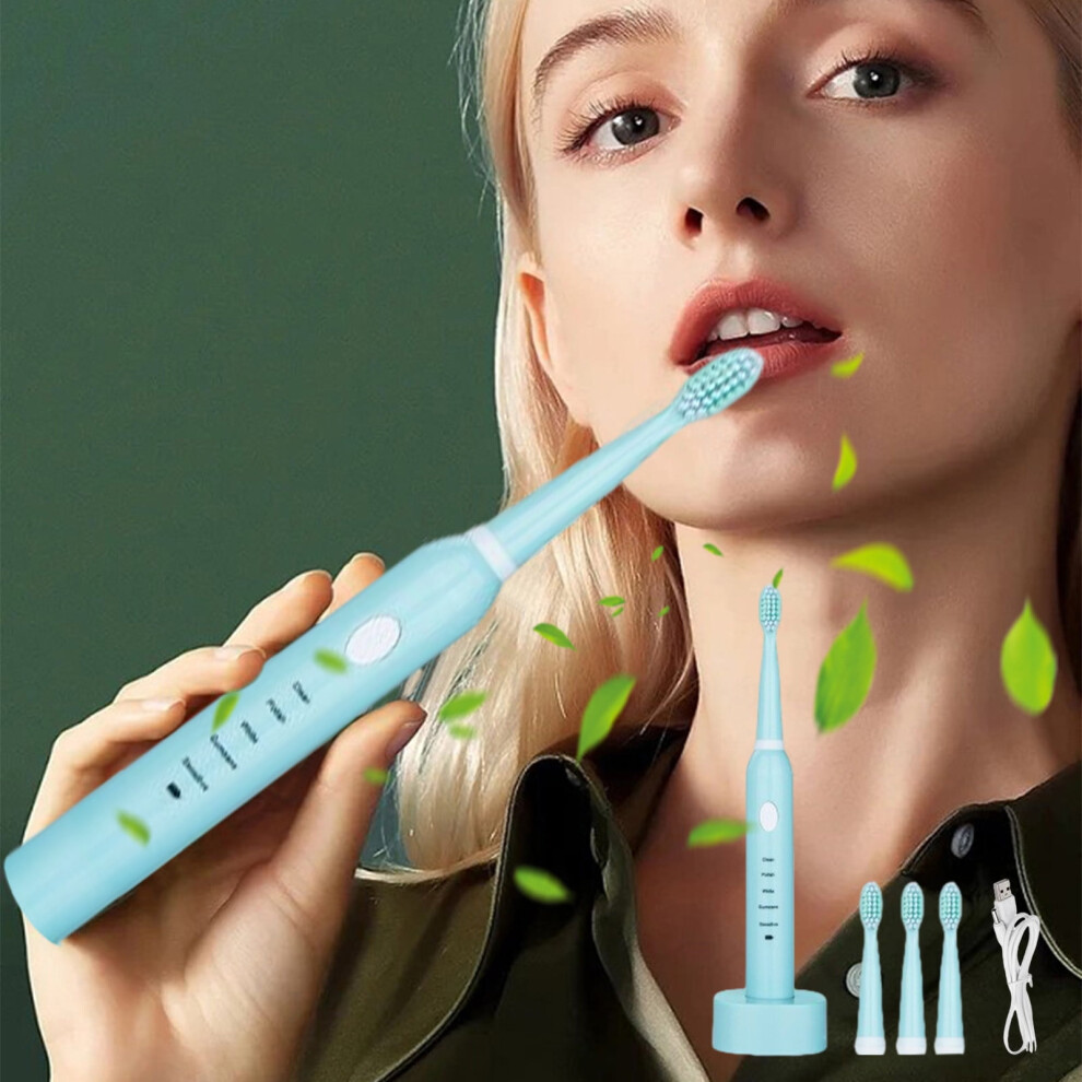 VALSEEL Electric Toothbrush 4 Brush Heads 5 Modes IPX7