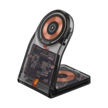 Încărcător wireless magnetic transparent VALSEEL, suport pentru telefon mobil, încărcare rapidă 15W, încărcare multifuncțională pentru ceas