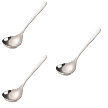 Cuchara sopera de acero inoxidable 912, cucharas de servir plateadas para fideos ramen, mango largo de acero.