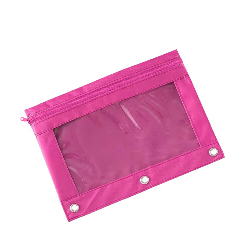 Federmäppchen aus Oxford-Stoff mit 3-Ring-Ordner, rosa 2