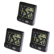 Cyfrowy minutnik kuchenny z wyświetlaczem LCD, czarny, 3 szt.