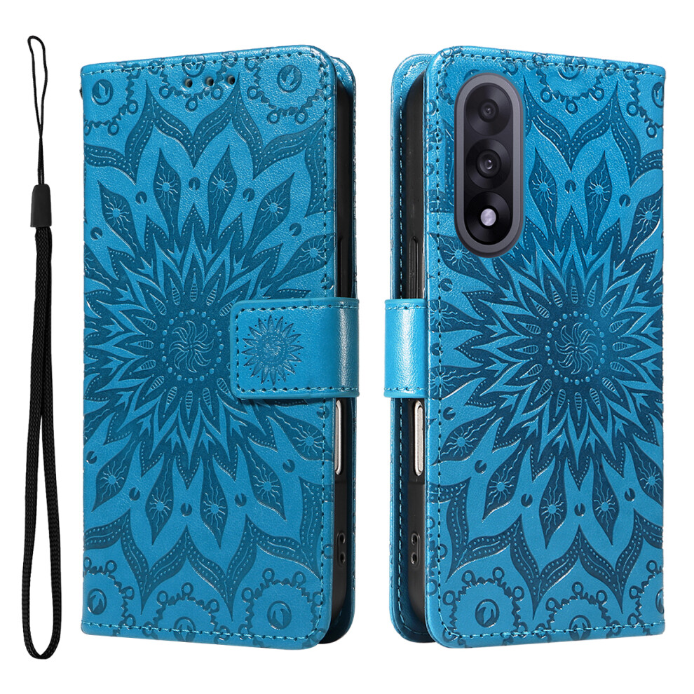 (Blue) For Oneplus Nord 5 5G / Oneplus Ace 5 Ultra 5G Leather Wallet Case Sunflower Imprinted Phone Cover Blue 6914298744611