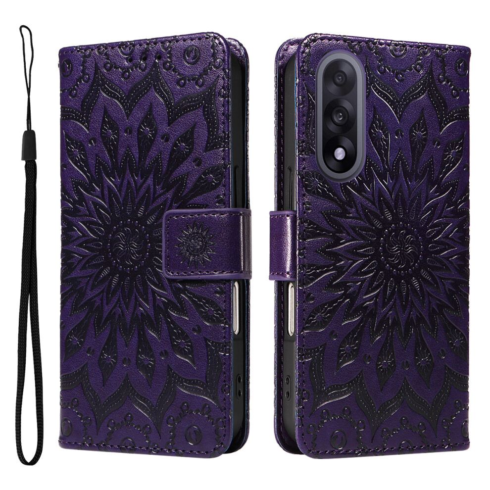 (Purple) For Oneplus Nord 5 5G / Oneplus Ace 5 Ultra 5G Leather Wallet Case Sunflower Imprinted Phone Cover Purple 6914297314785