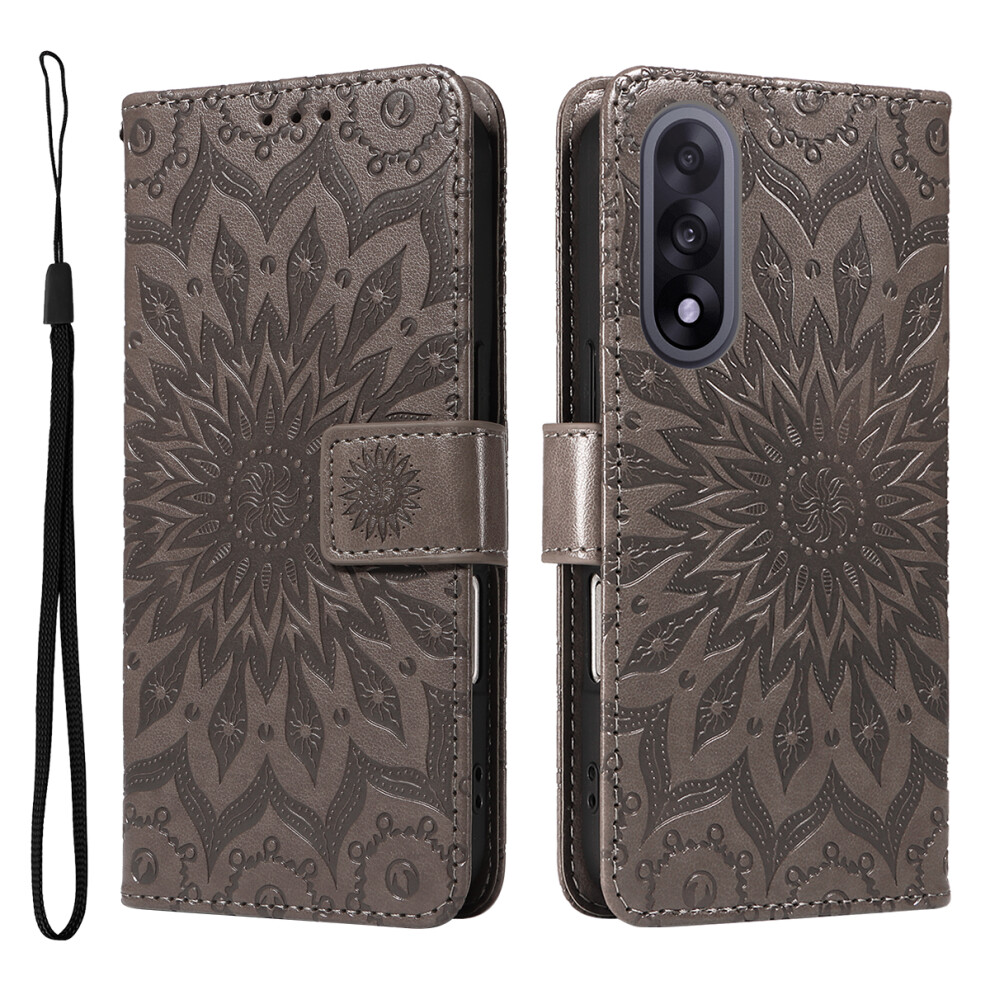 (Grey) For Oneplus Nord 5 5G / Oneplus Ace 5 Ultra 5G Leather Wallet Case Sunflower Imprinted Phone Cover Grey 6914297080444