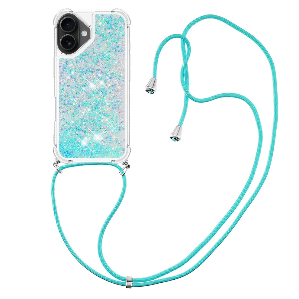 ( / Pentagram) For Iphone 17 Tpu Case Quicksand Phone Cover With Lanyard Blue 6914293393555