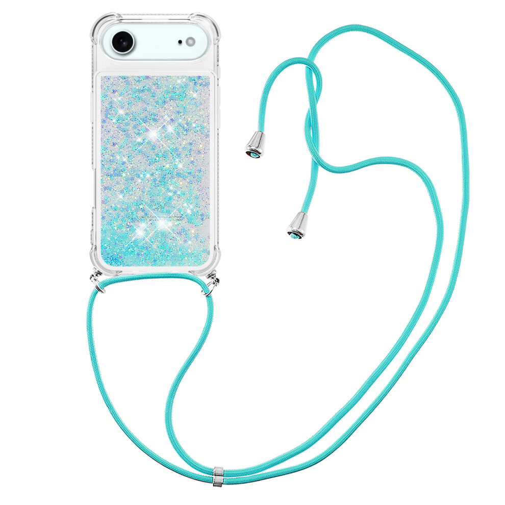 ( / Pentagram) For Iphone Air Tpu Case Quicksand Phone Cover With Lanyard Blue 6914293167644