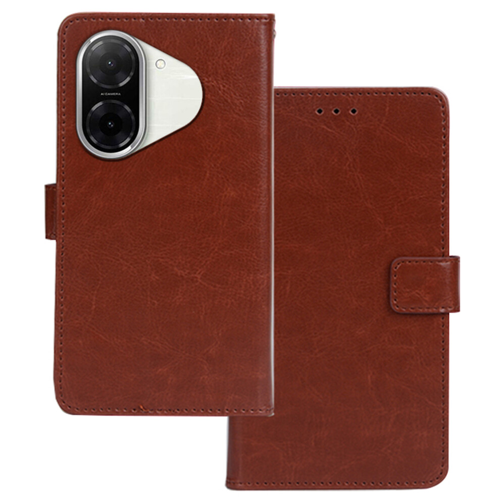 (Brown) Idewei For Xiaomi Redmi A5 Nfc (Eu) (173.45Mm) Case Wallet Leather Phone Cover Crazy Horse Texture Brown 6914299458579