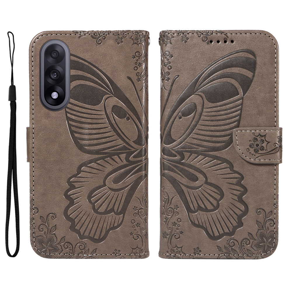 (Grey) For Oneplus Nord 5 5G / Oneplus Ace 5 Ultra 5G Case Butterfly Pattern Pu Leather Folio Flip Phone Cover Grey 6914293667755
