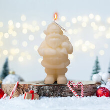 Aromatherapiekaarsenset met kerstmanmotief, 3 stuks