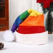 Txmfgh Kerstmuts voor kinderen Kerstcadeau Kinderkerstmuts Kerststiksels Rood-groen gestreepte muts