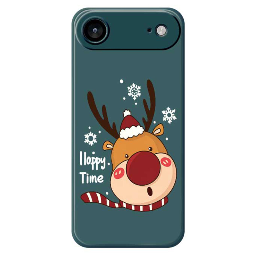 (Green) For Iphone Air Case Snowflake Deer Head Pattern Printing Straight Edge Tpu Phone Back Cover Green 6914298035313