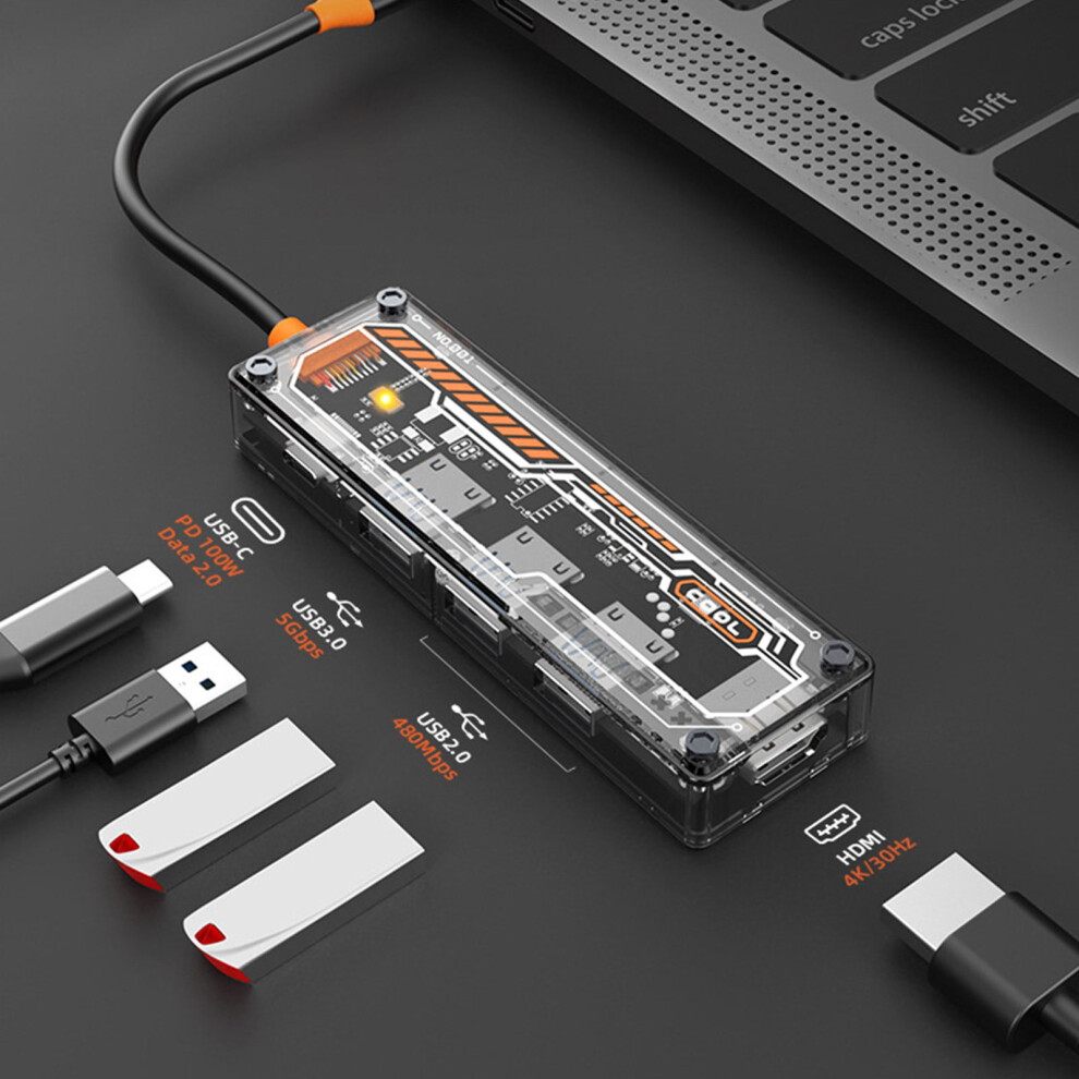 Multi-Function Usb-C Hub Docking Station 100W Pd Silver 908436402880