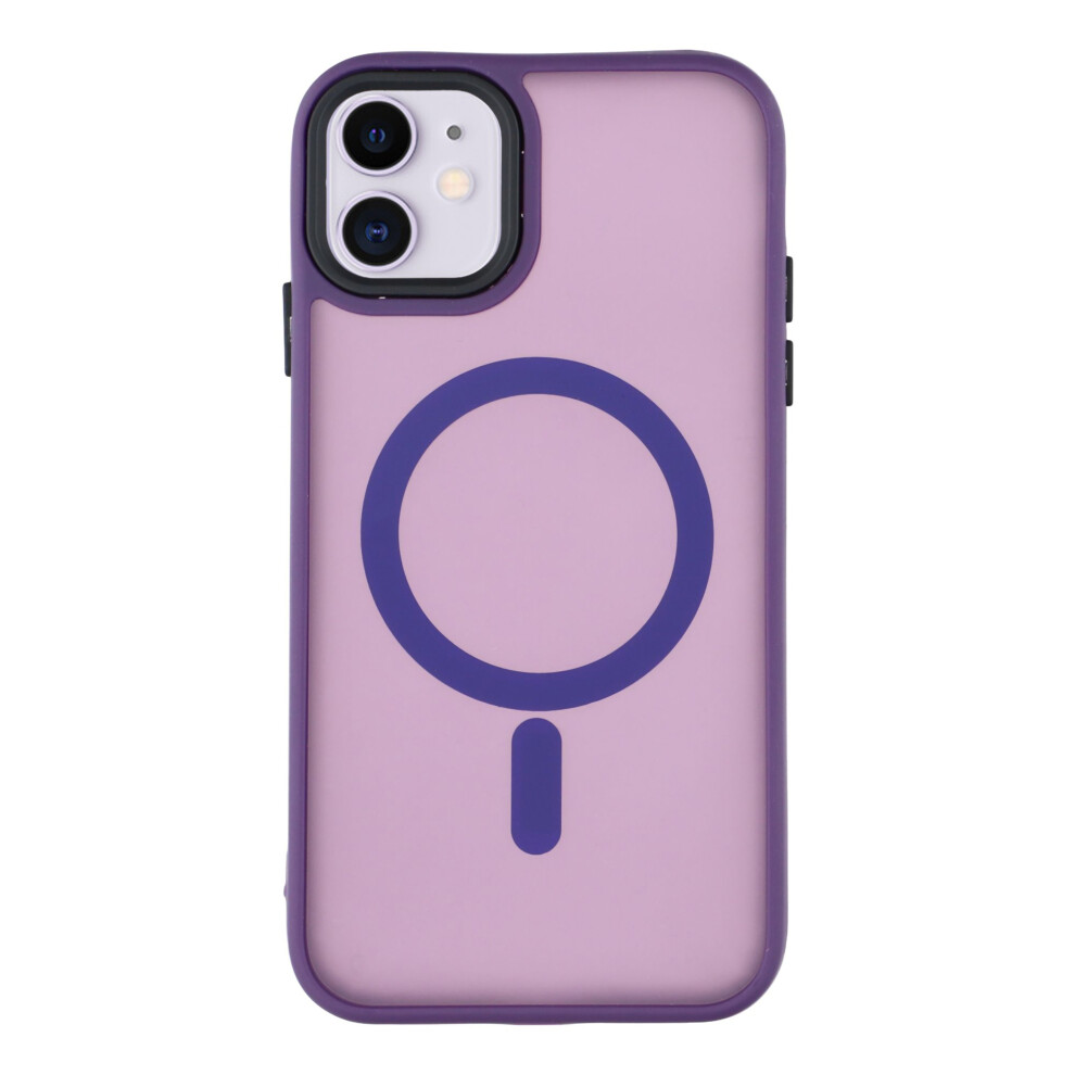 (Dark ) For Iphone 11 Case Compatible With Magsafe Skin-Touch Pc + Tpu Phone Cover Purple 6914296457124