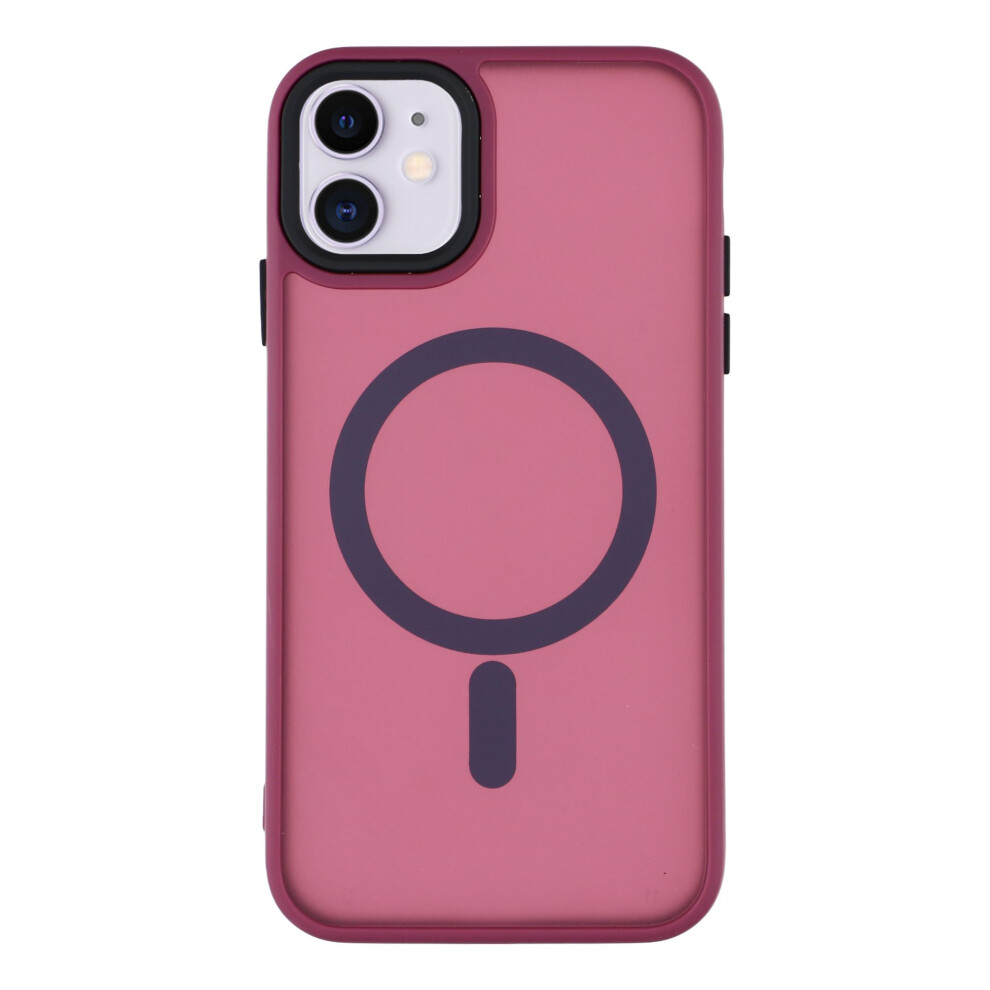 (Wine ) For Iphone 11 Case Compatible With Magsafe Skin-Touch Pc + Tpu Phone Cover Red 6914294614079