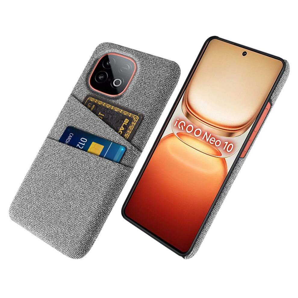 (Light ) For Vivo Iqoo Neo10 5G Case Cloth + Hard Pc Phone Cover With Dual Card Slots Grey 6914294096660