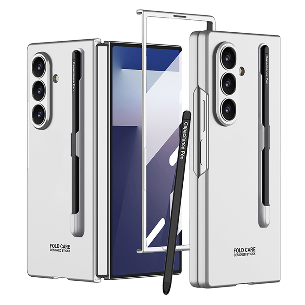 (Silver) Gkk For Samsung Galaxy Z Fold7 5G Case With Stylus Pc + Tempered Glass Slim Phone Back Cover Silver 6914299182481