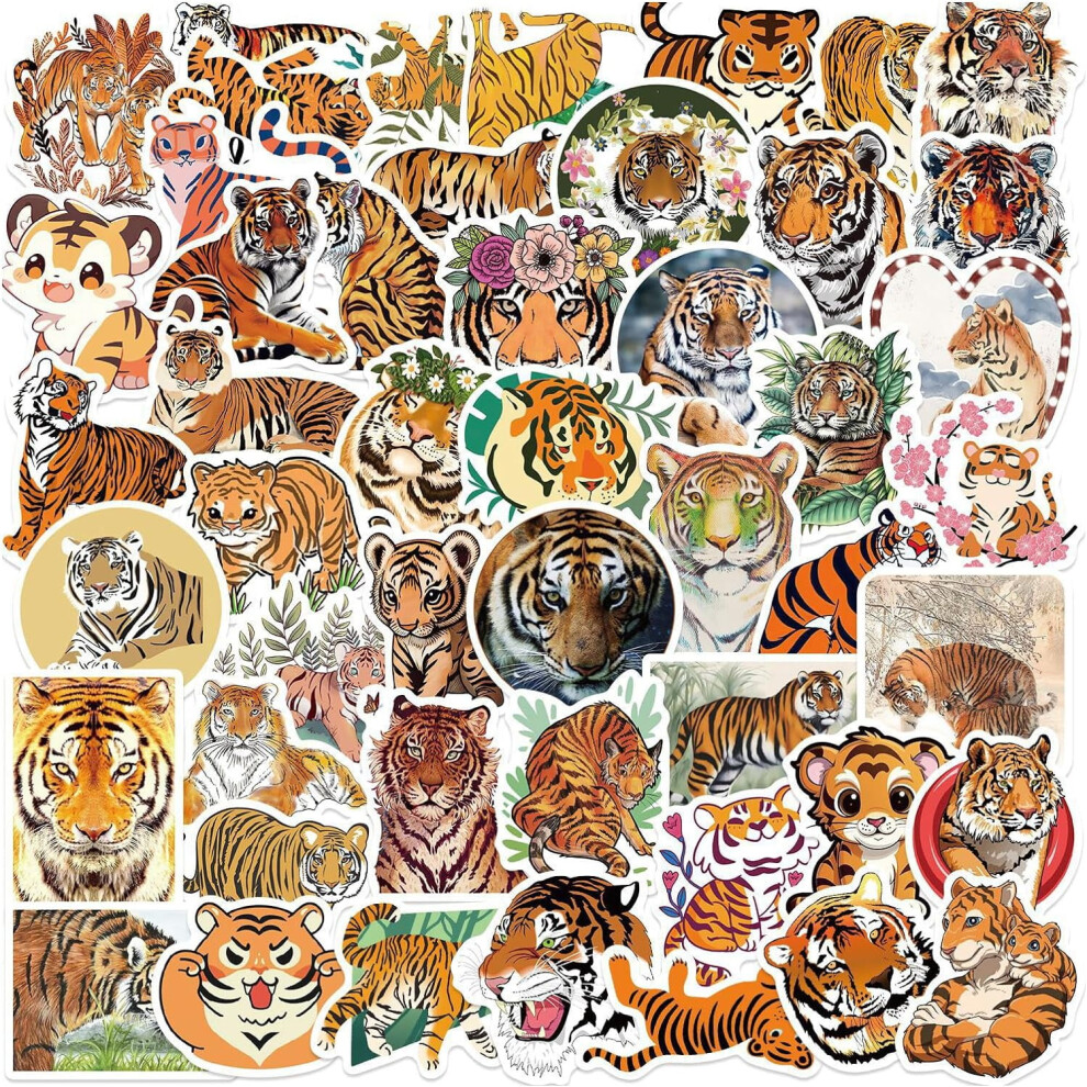 Tunetrek Tiger Stickers Waterproof Vinyl 50 Pcs 971050968940