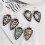 Boucles d'oreilles RSAMD en bois et ormeau, style vintage, forme triangulaire, ormeau. 3