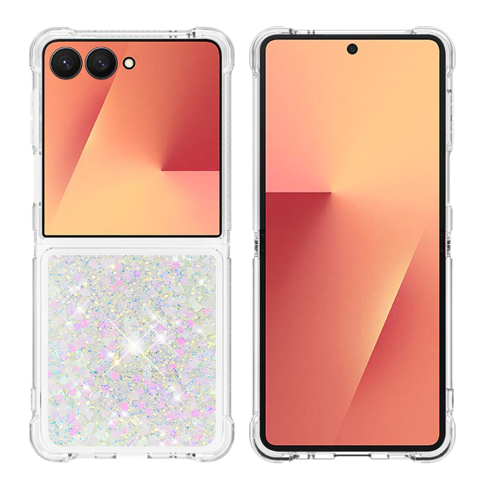 (Laser / Hearts) For Samsung Galaxy Z Flip7 5G Tpu Case Glitter Quicksand Shockproof Phone Back Cover 6914299652588