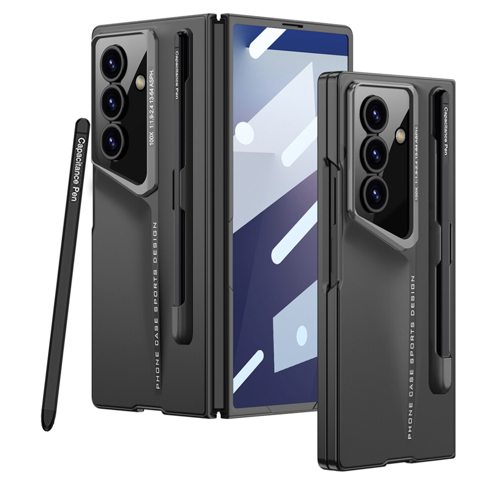 (Black) Gkk For Samsung Galaxy Z Fold7 5G Case With Stylus Pc + Tempered Glass Slim Phone Cover Black 6914295082716