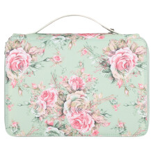 DEWIN pencil case green rose print 4-layer 200-slot