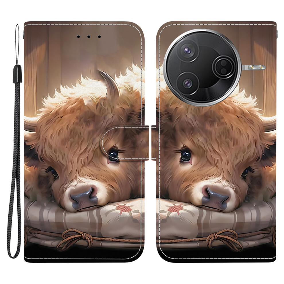 (Calf) Leather Case For Xiaomi Redmi K80 Pro 5G / K80 5G / Poco F7 Pro 5G / F7 Ultra 5G Pattern Printing Phone Cover With Wrist Str 6914292472749
