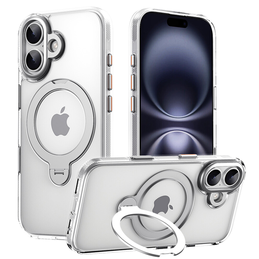 (Transparent) For Iphone 17 Case Compatible With Magsafe Drop Proof Tpu Pc Kickstand Phone Cover 6914298979754